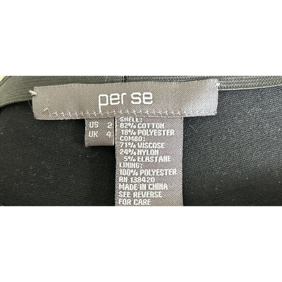 Per Se Womens Black Lace Overlay Pants Goth Nude Lining US 2 / UK 4 - Picture 5 of 9